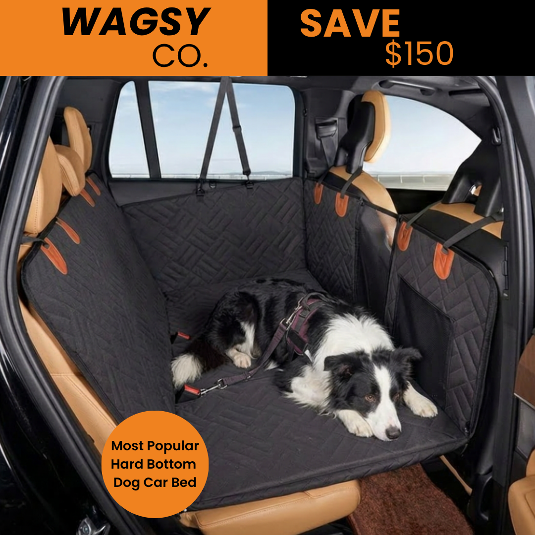 Wagsy Co. - Hard Bottom Dog Car Bed, Dog Car Seat Protector