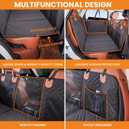 Wagsy Co. - Hard Bottom Dog Car Bed, Dog Car Seat Protector