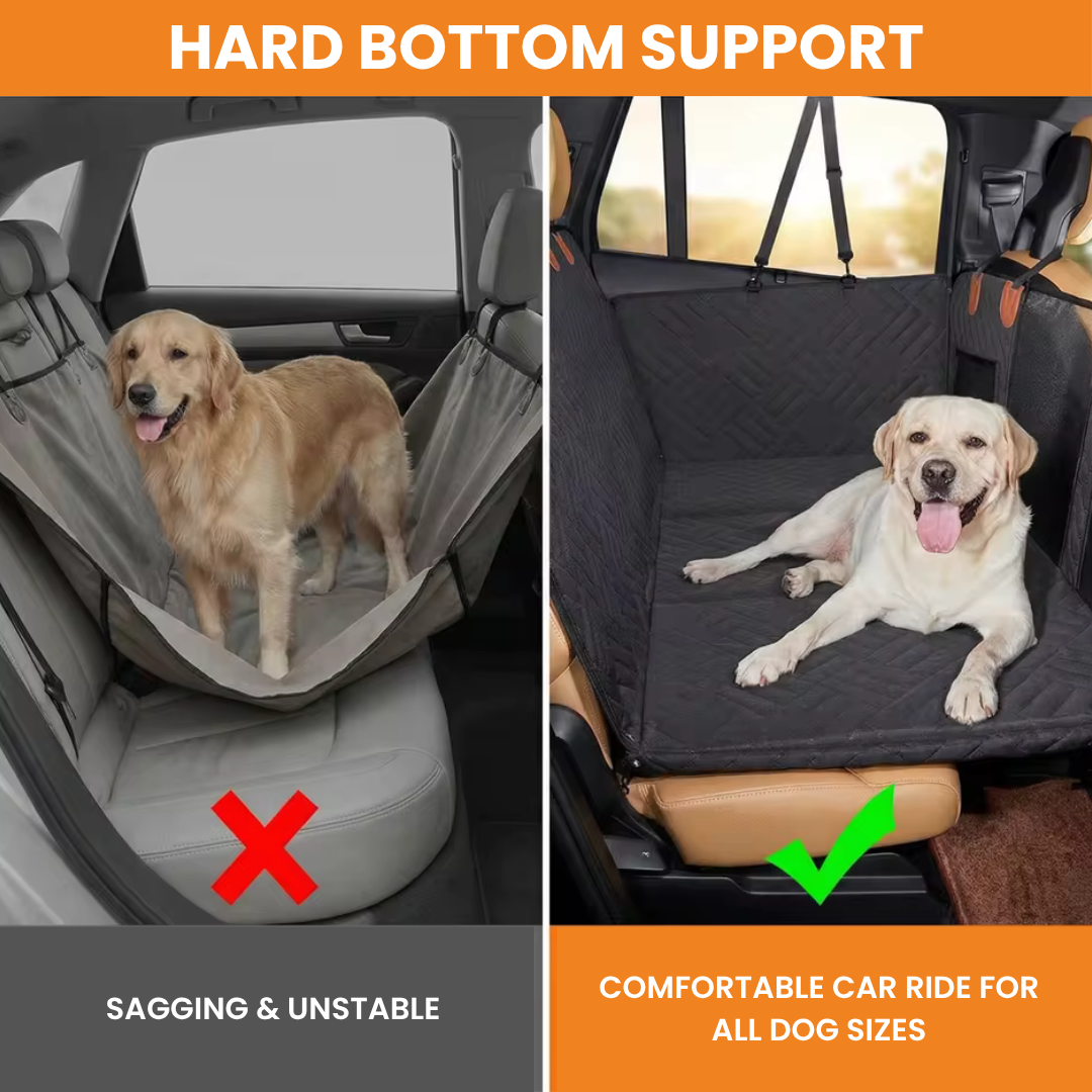 Wagsy Co. - Hard Bottom Dog Car Bed, Dog Car Seat Protector